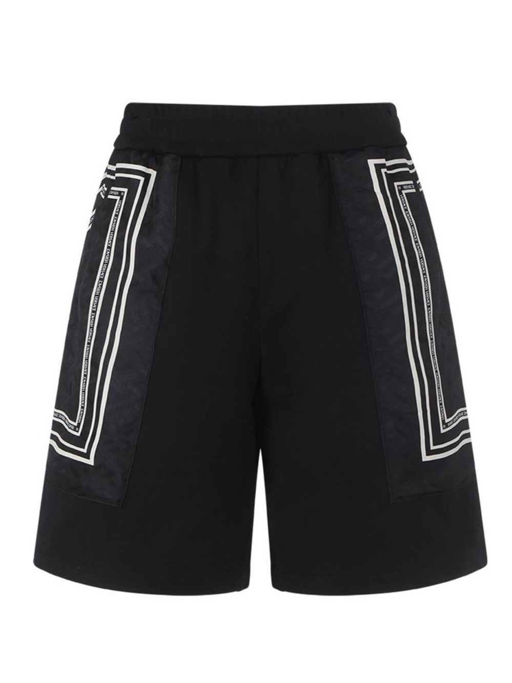 NWT Versace La Greca Logo Sweat Shorts Black Cotton Size Large Made in Italy